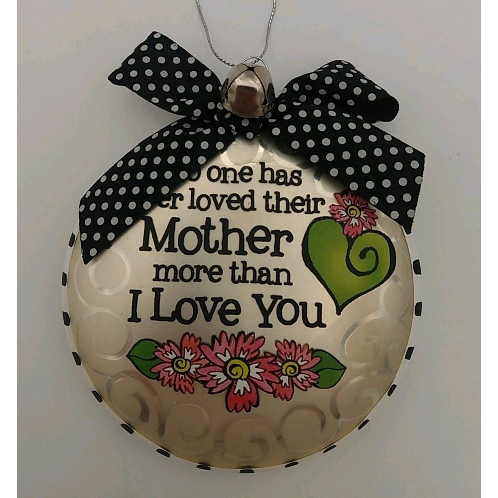 SUZY TORONTO I LOVE YOU MOTHER GLASS ORNAMENT 4"